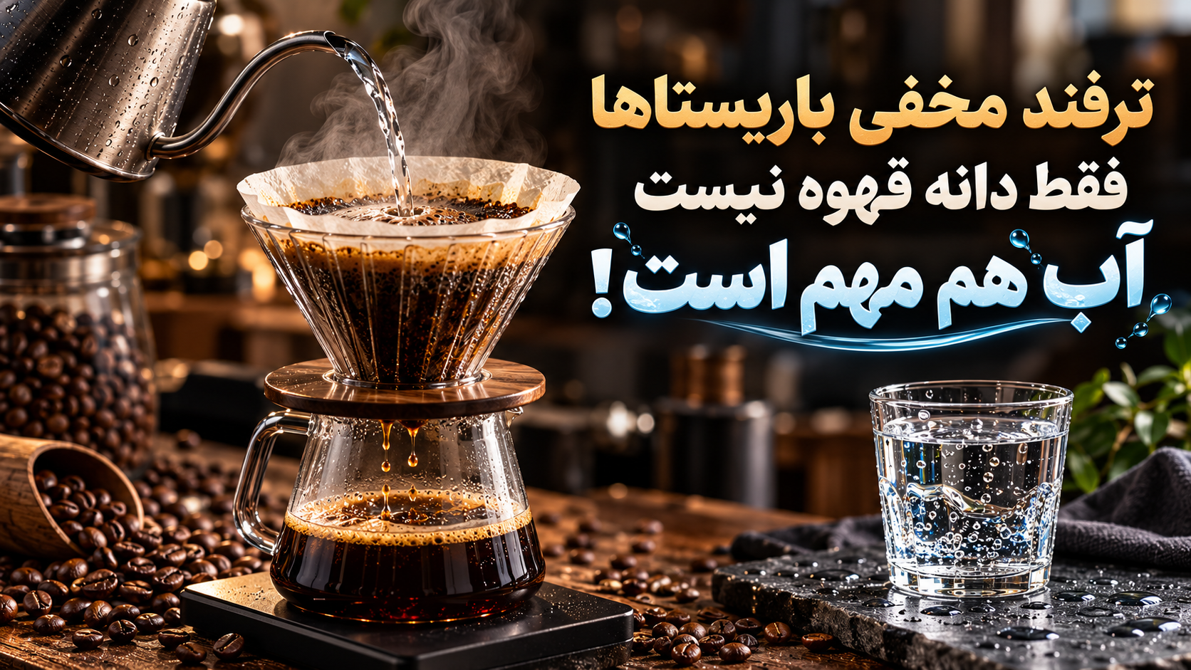 ترفند مخفی باریستاها فقط دانه قهوه نیست، آب هم مهم است!