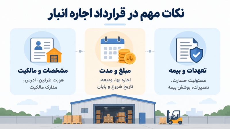 نکات مهم برای قرار داد انبار